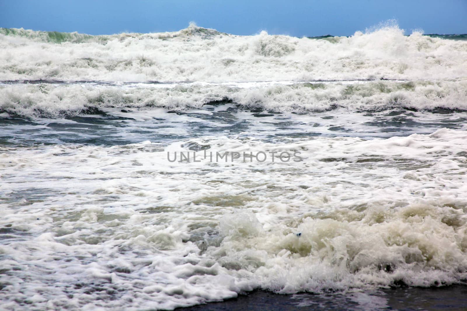Waves in a stormy day