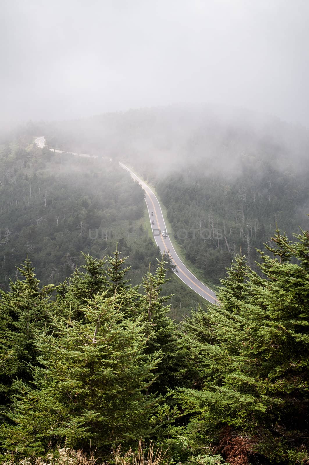 road curve through mountain