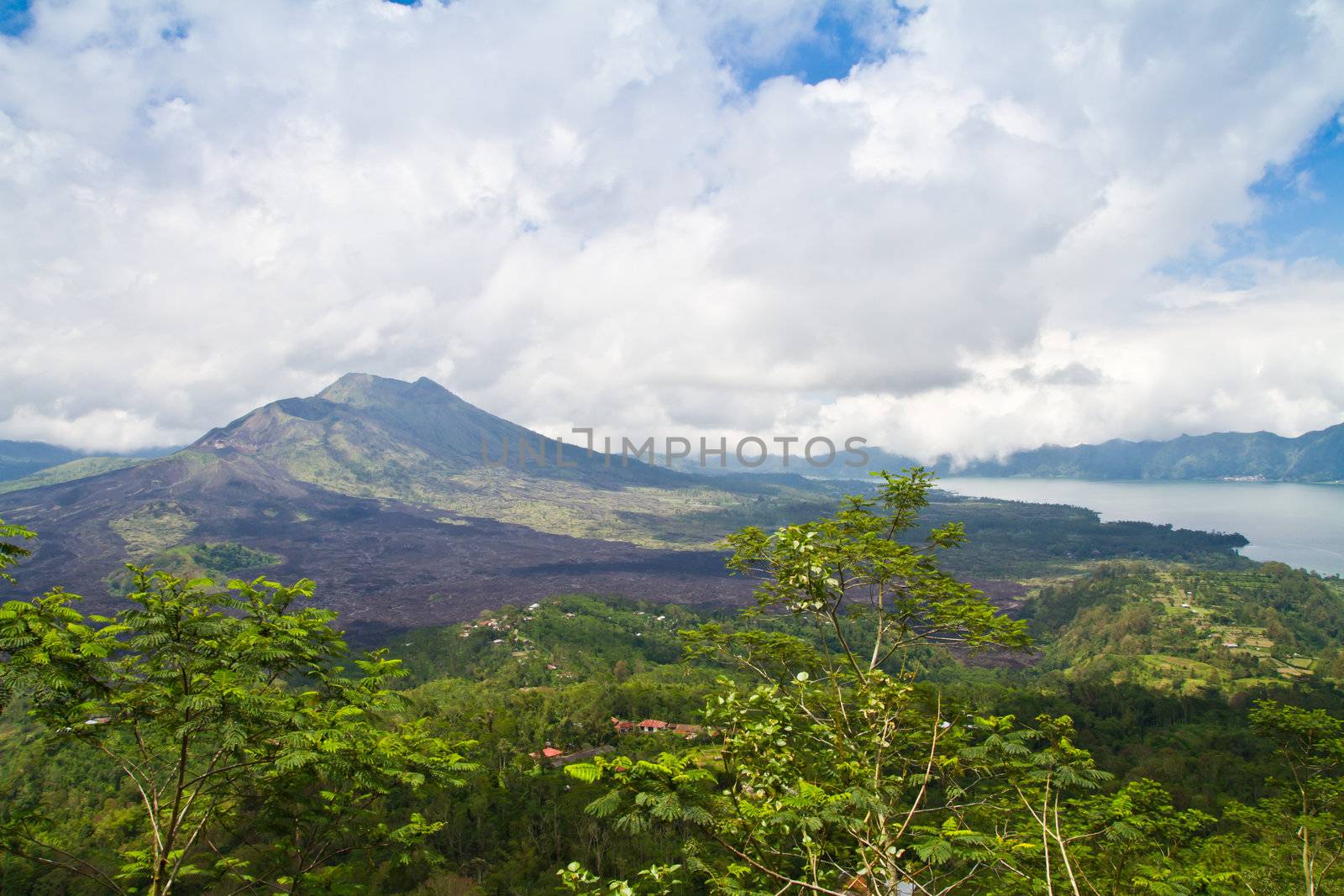 Kintamani active volcano on the Bali island, Indonesia