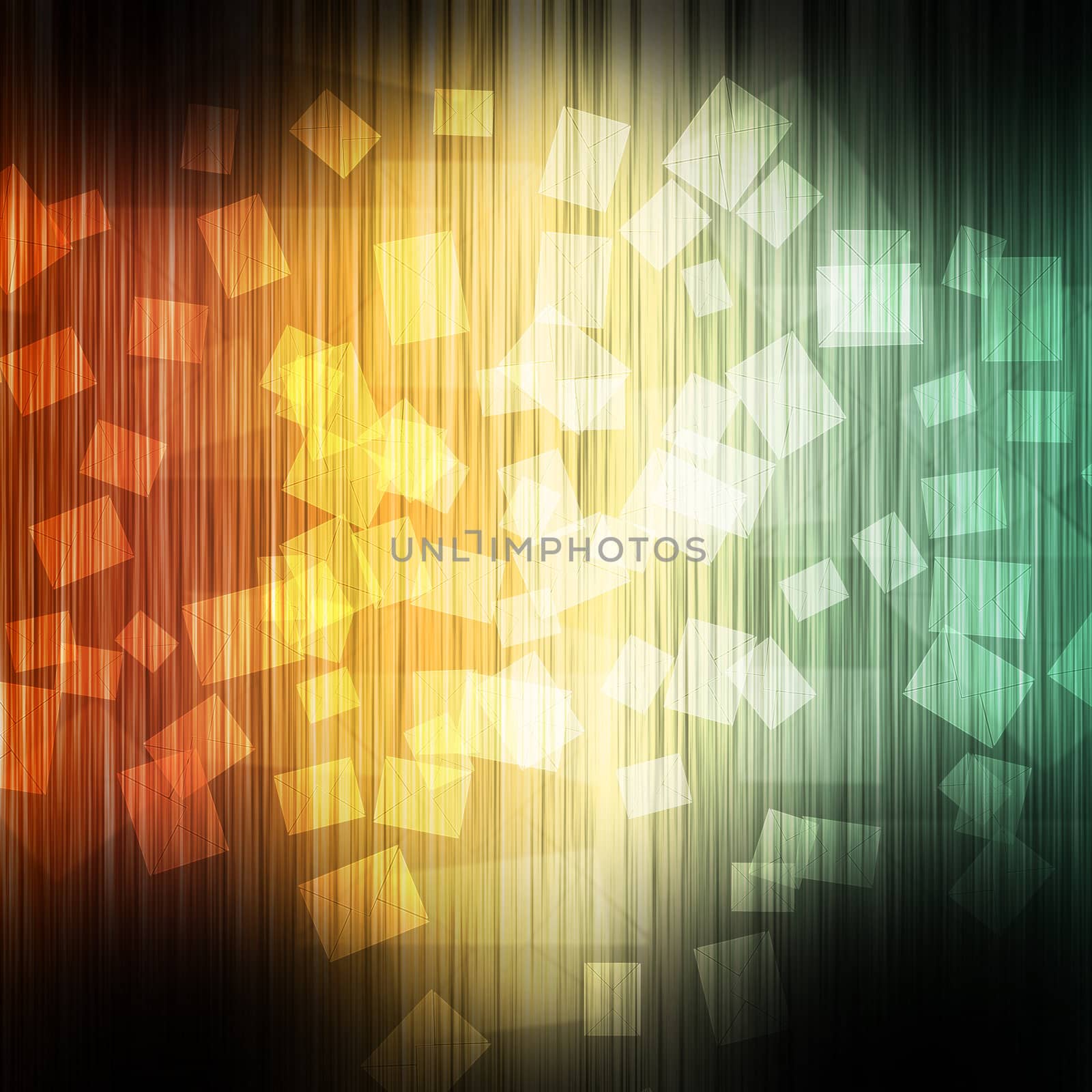 Mail on color wave abstract background 