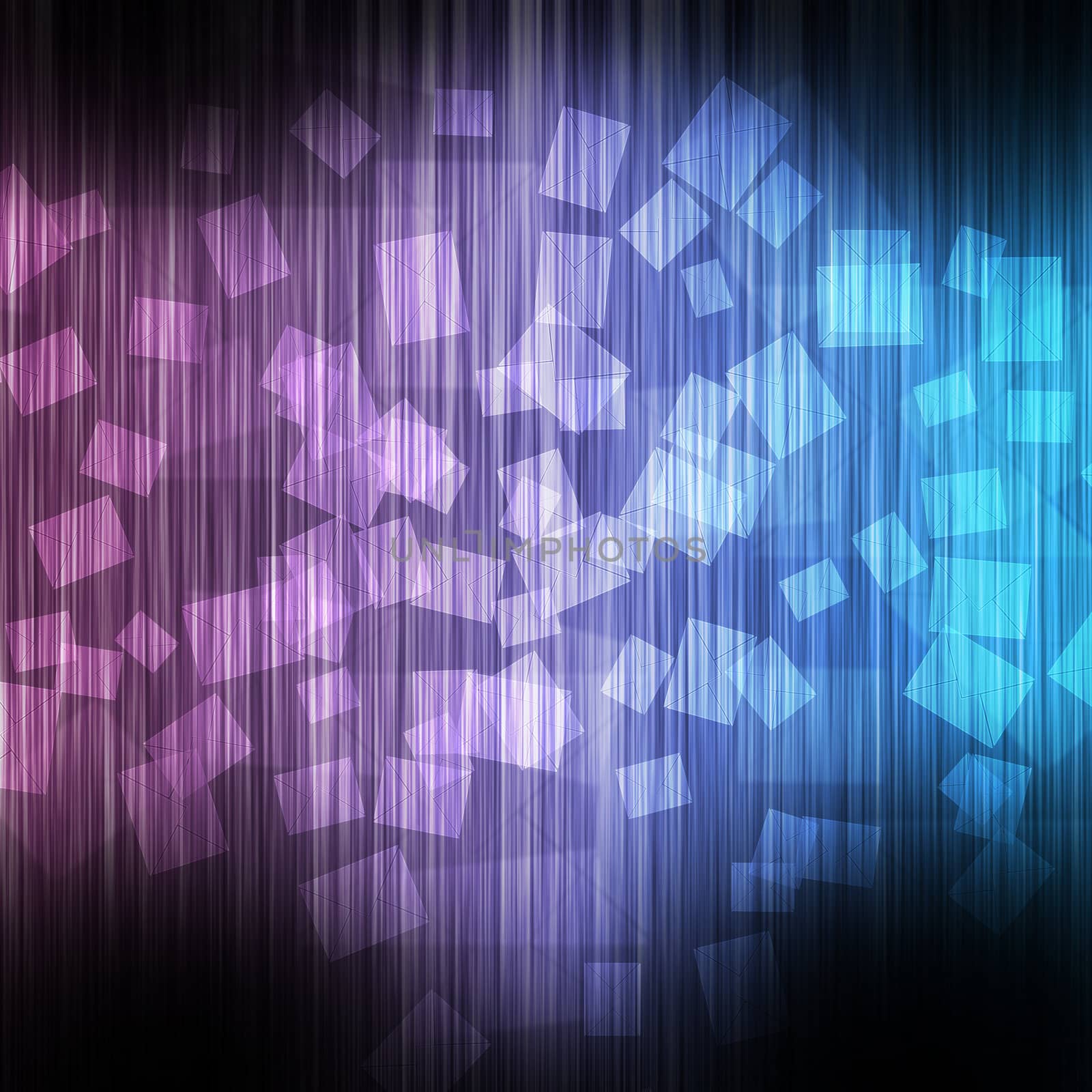 Mail on color wave abstract background 