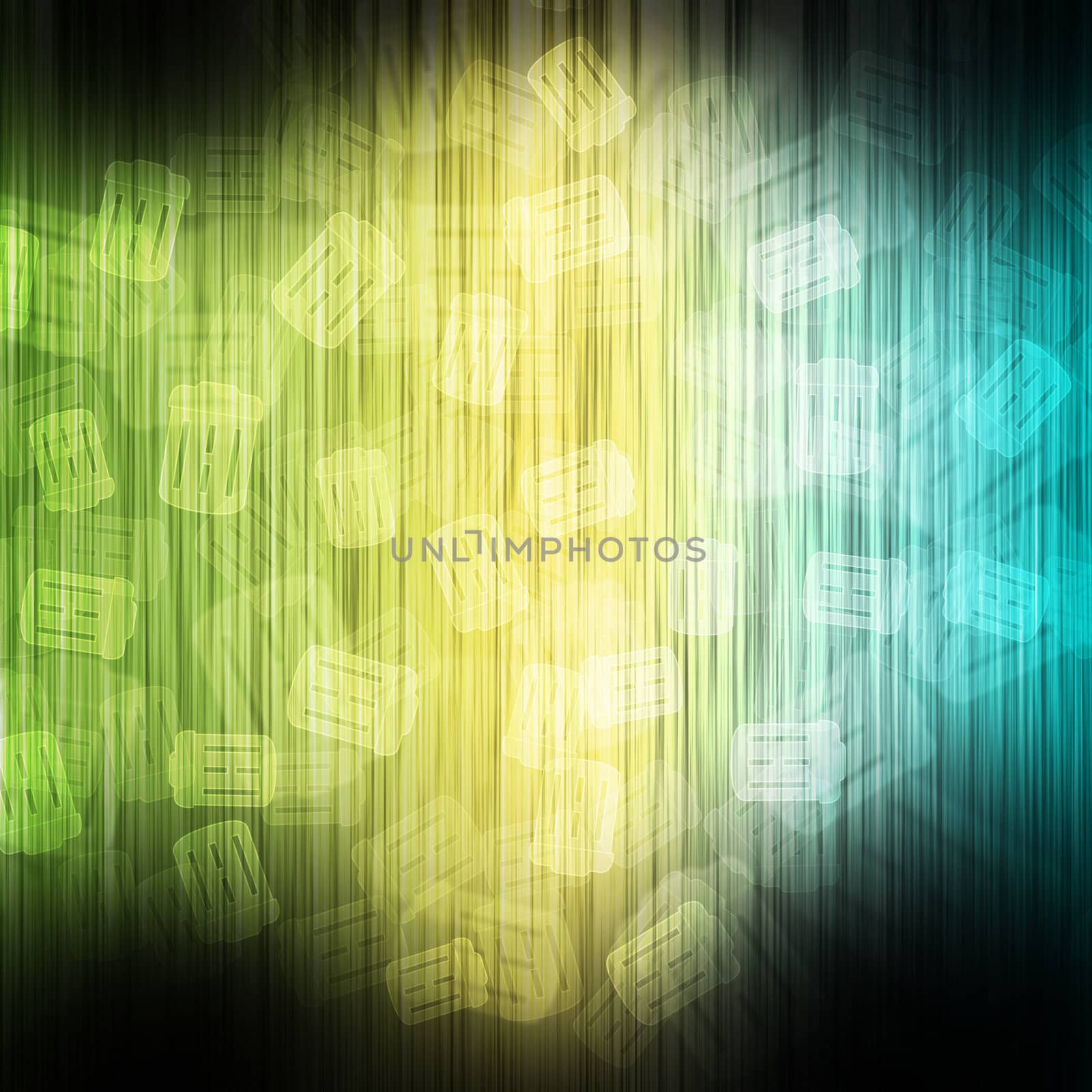 Trash on color wave abstract background 