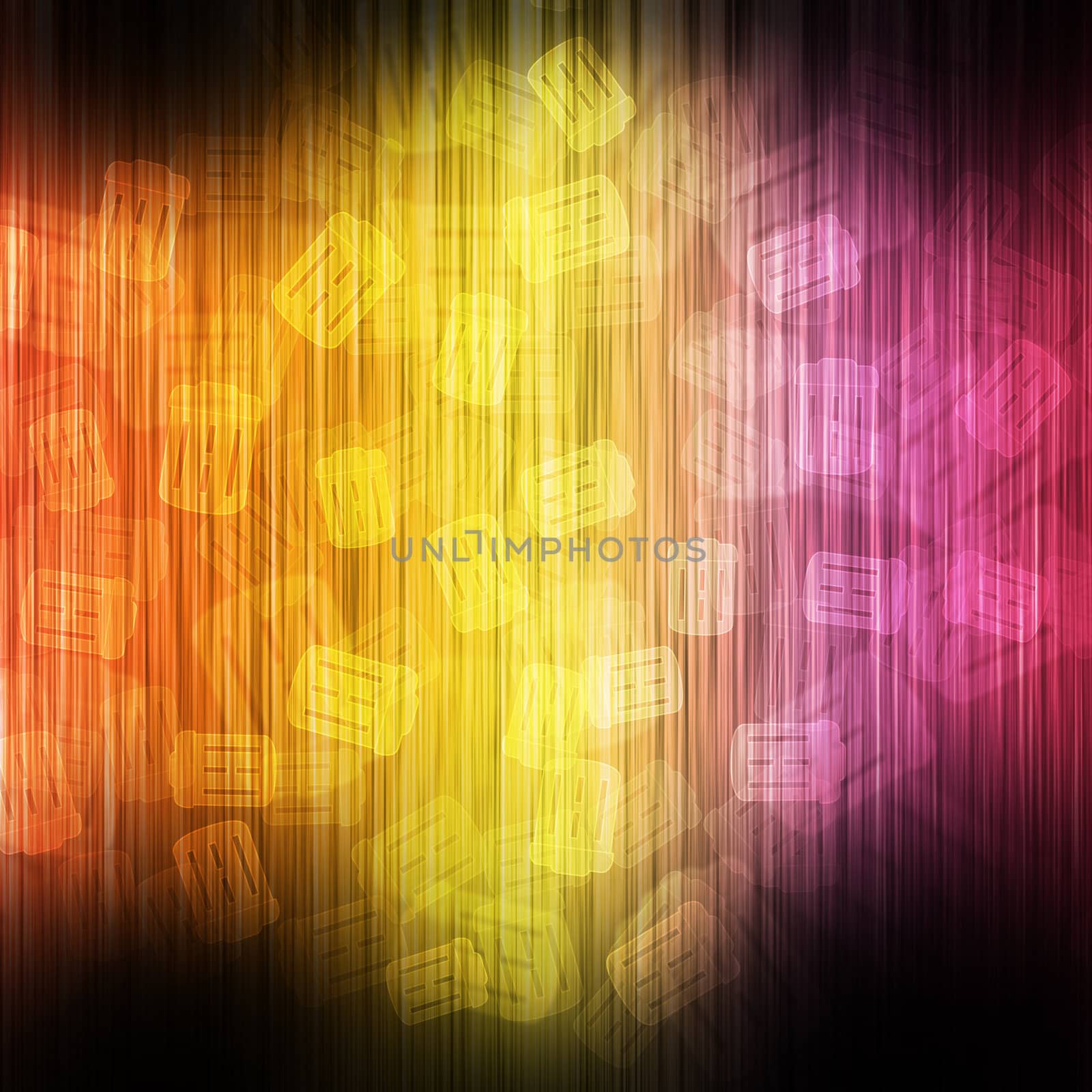 Trash on color wave abstract background 