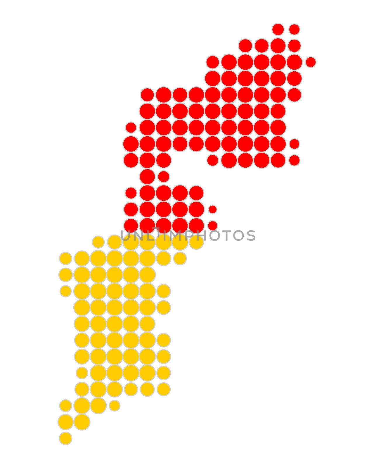 Map and flag of Burgenland