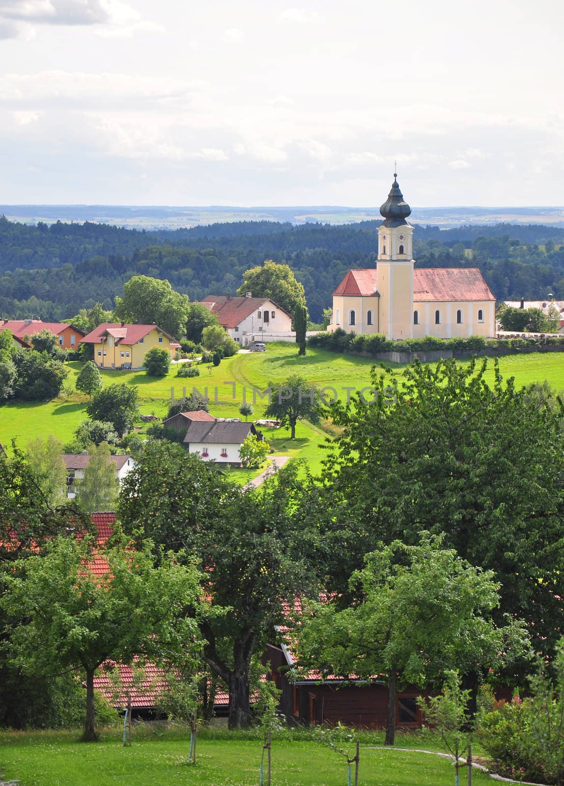 Curch Saint Stephanus in Lalling, Bavaria by rbiedermann