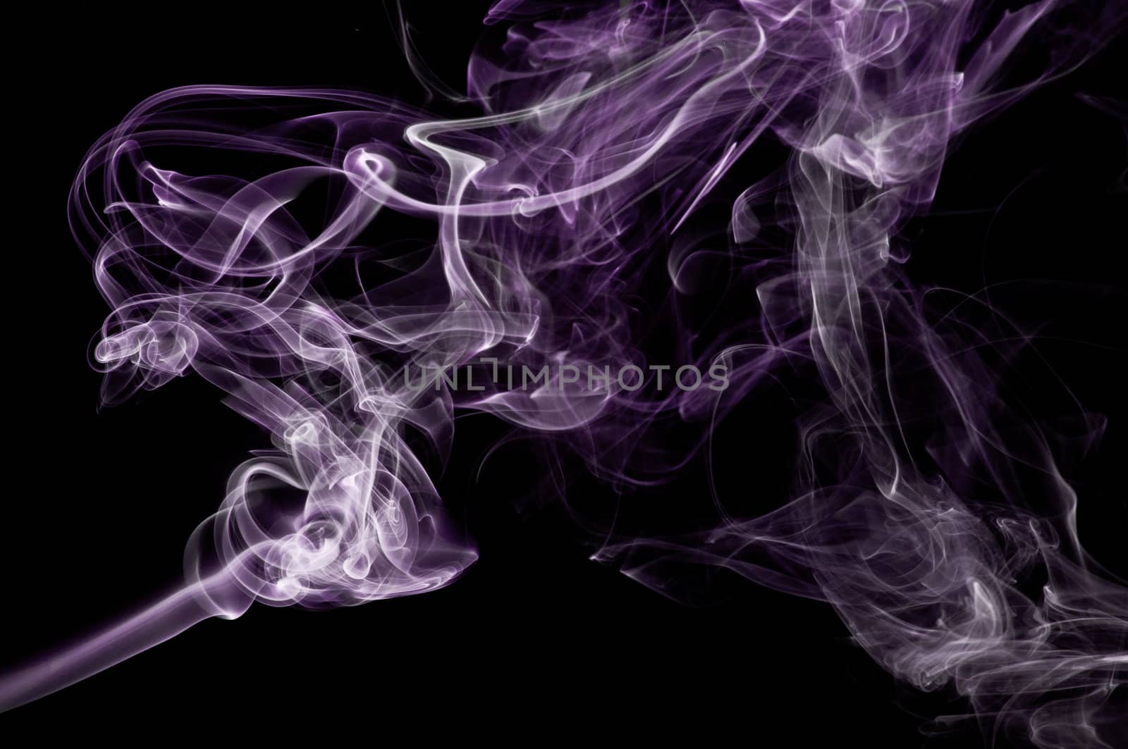 An abstract image of purple smoke set against a black background.