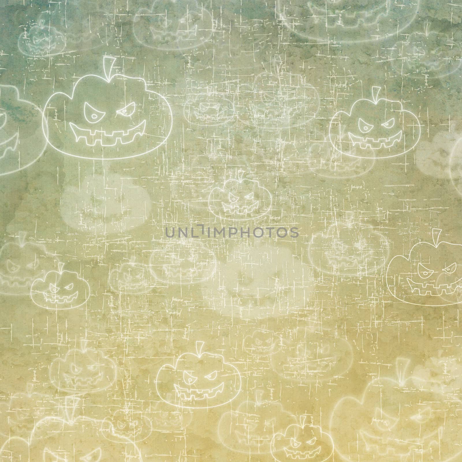 Pumpkin icon on old paper background and pattern