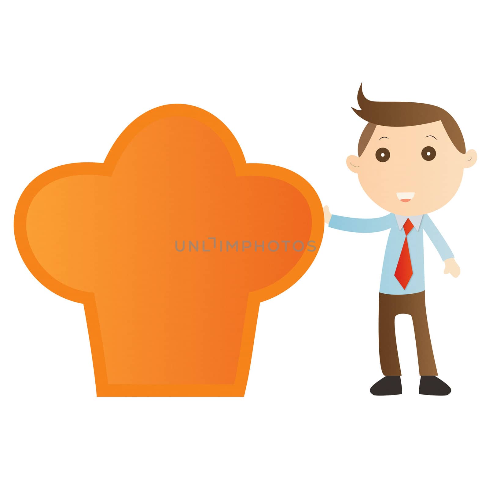 Businessman with cook on white background