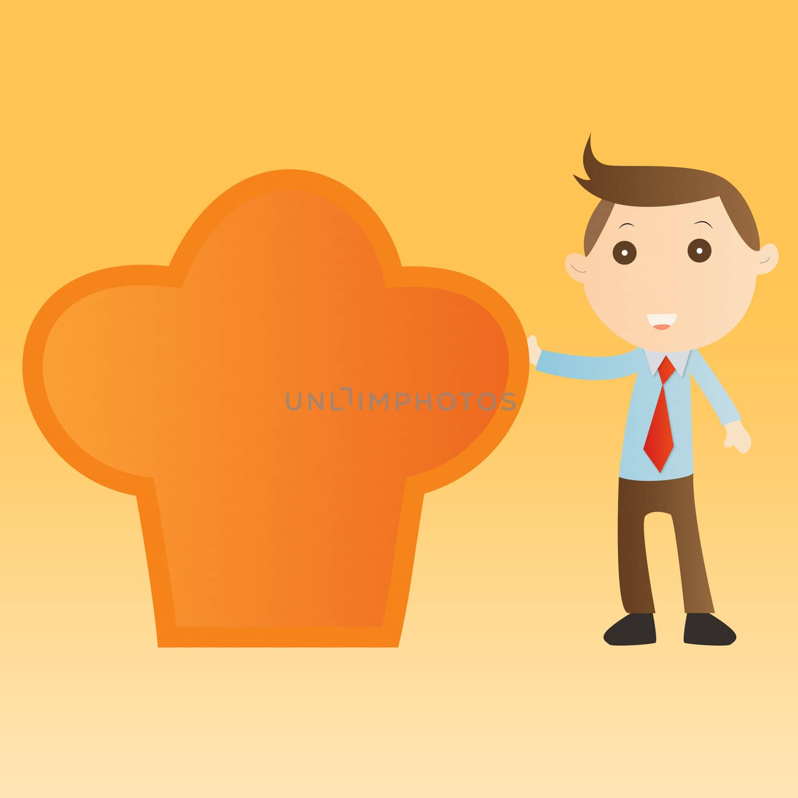 Businessman with cook on white background