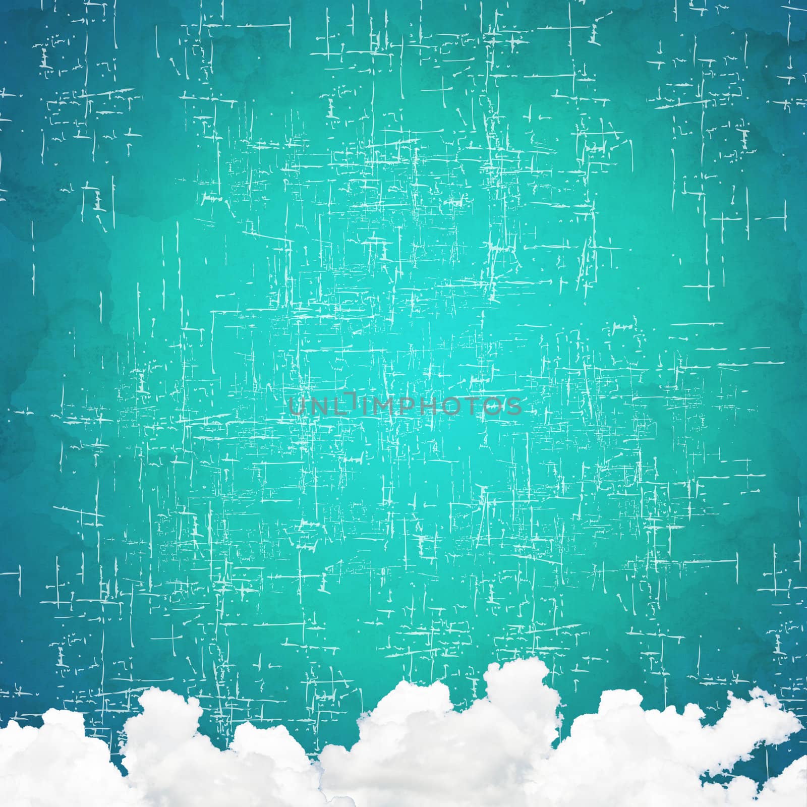 Cloud on old paper background and pattern