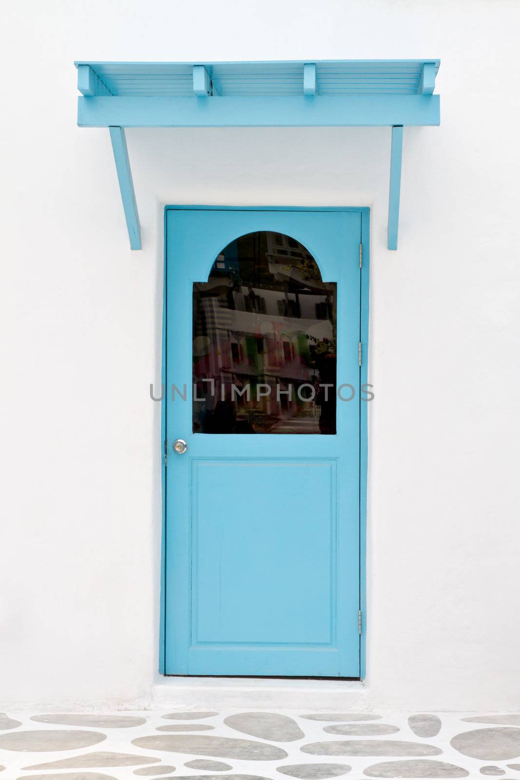 Blue door and sunshade by ta_khum