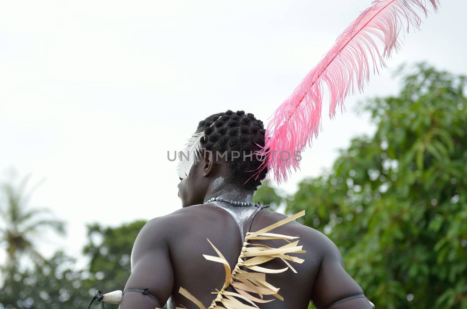African man decorated for the tribal dance