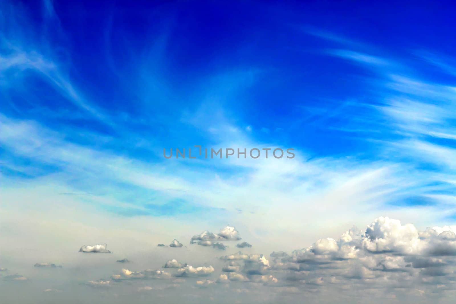 summer afternoon sky with clouds in the background