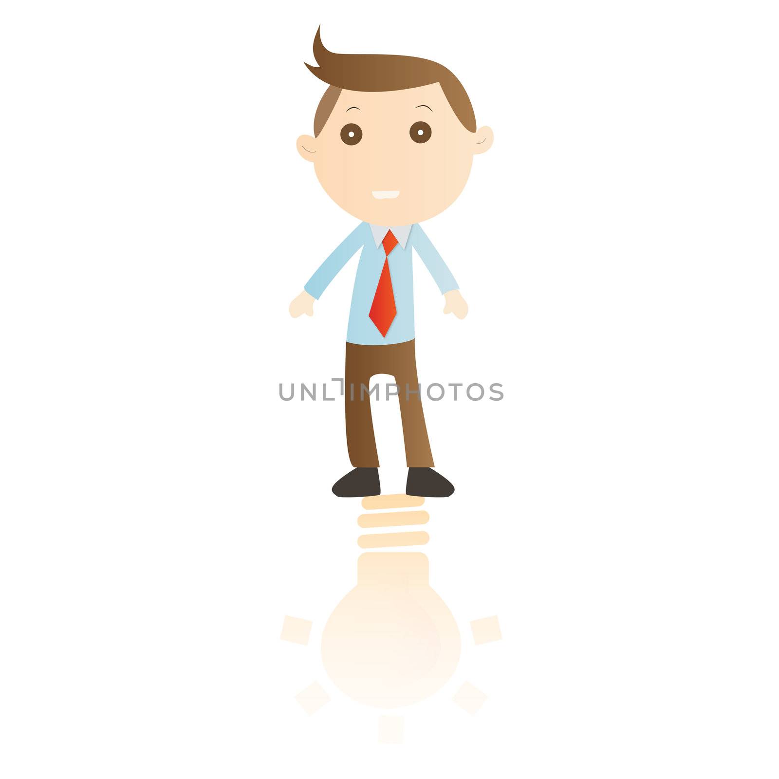 Businessman with idea on white background