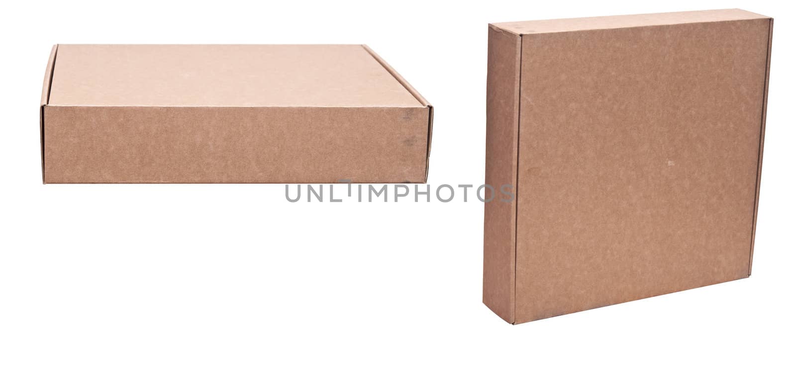 Brown cardboard boxes isolated on white 