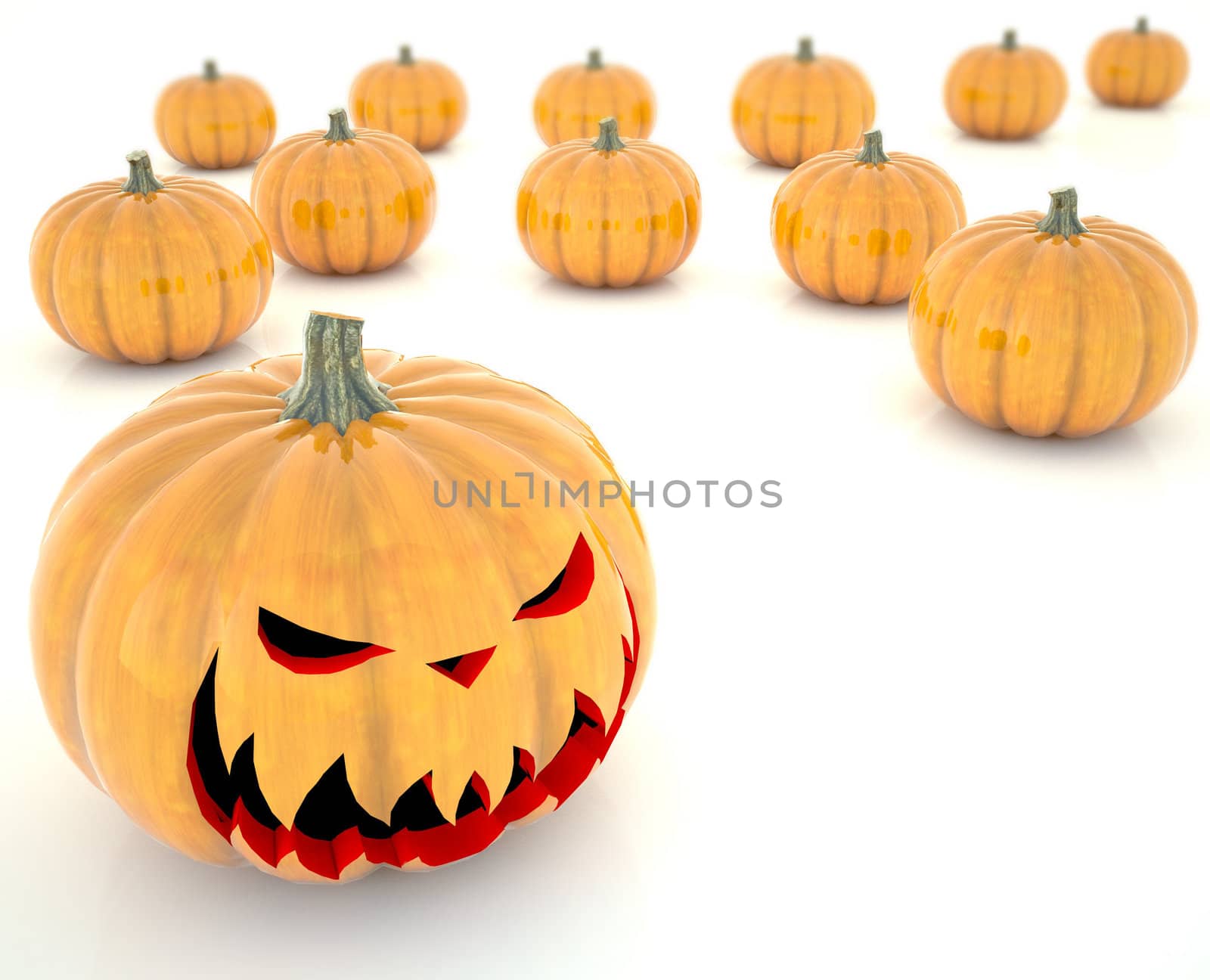 Halloween pumpkins isolated on white background