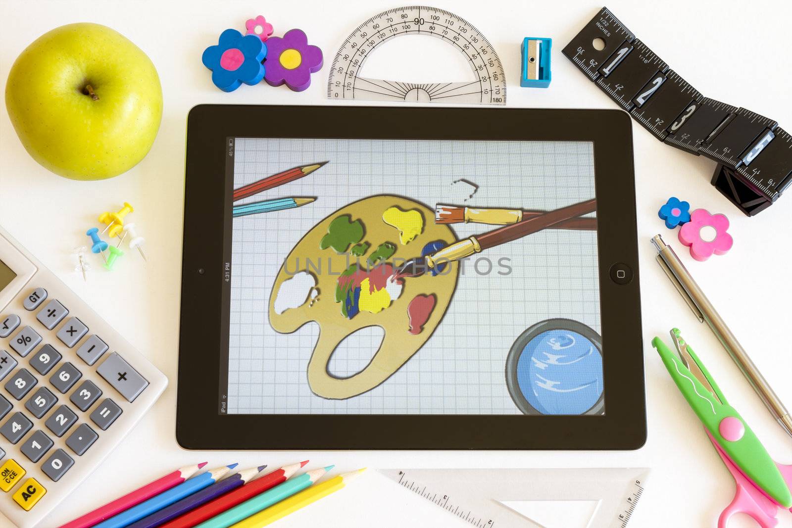 Paint on Ipad 3 with school accesories by manaemedia