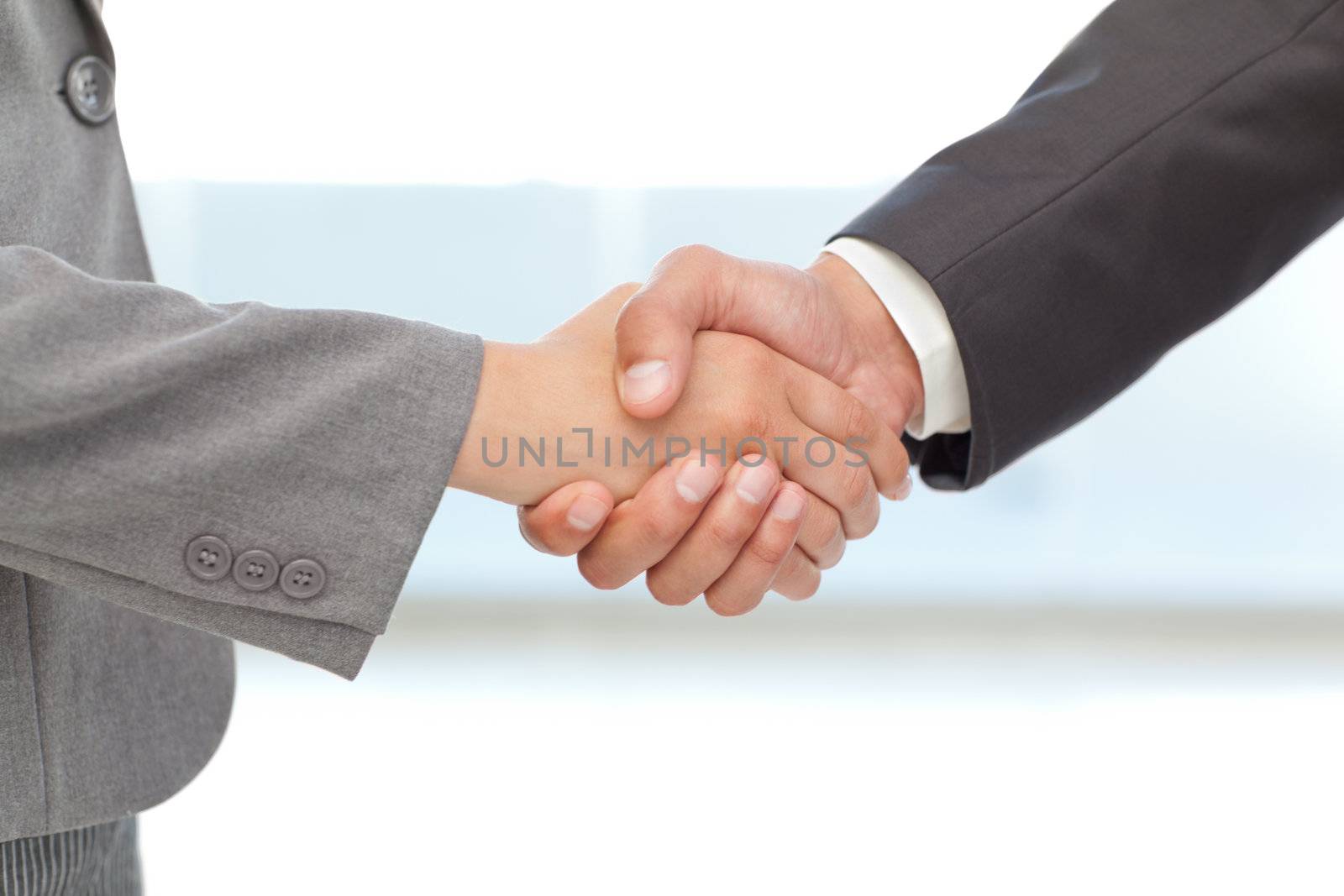 Handshake between two business people by Wavebreakmedia