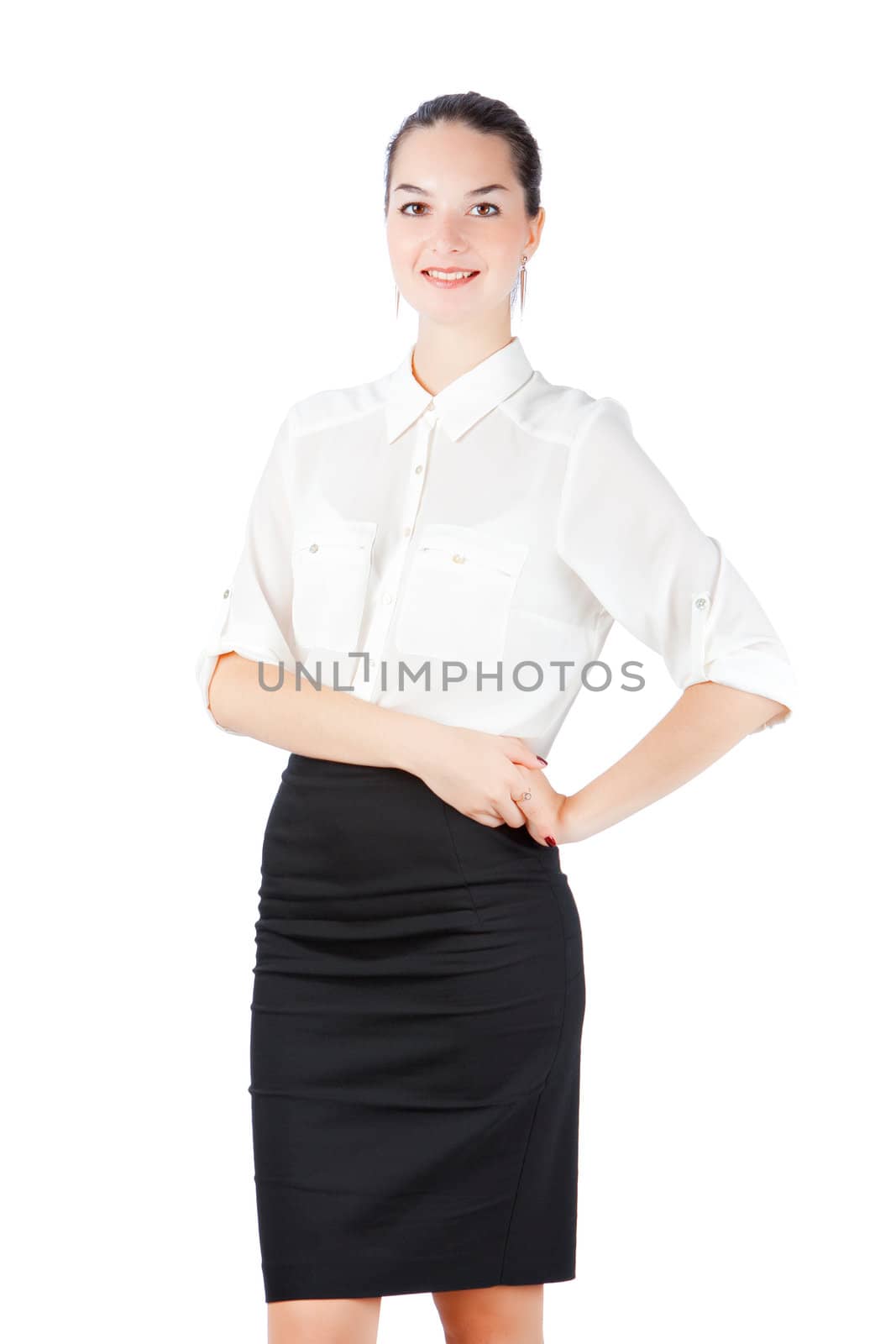 woman in business style isolated on white background