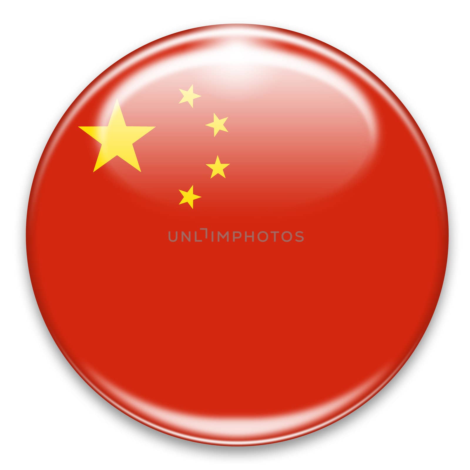 chineese flag button isolated on white