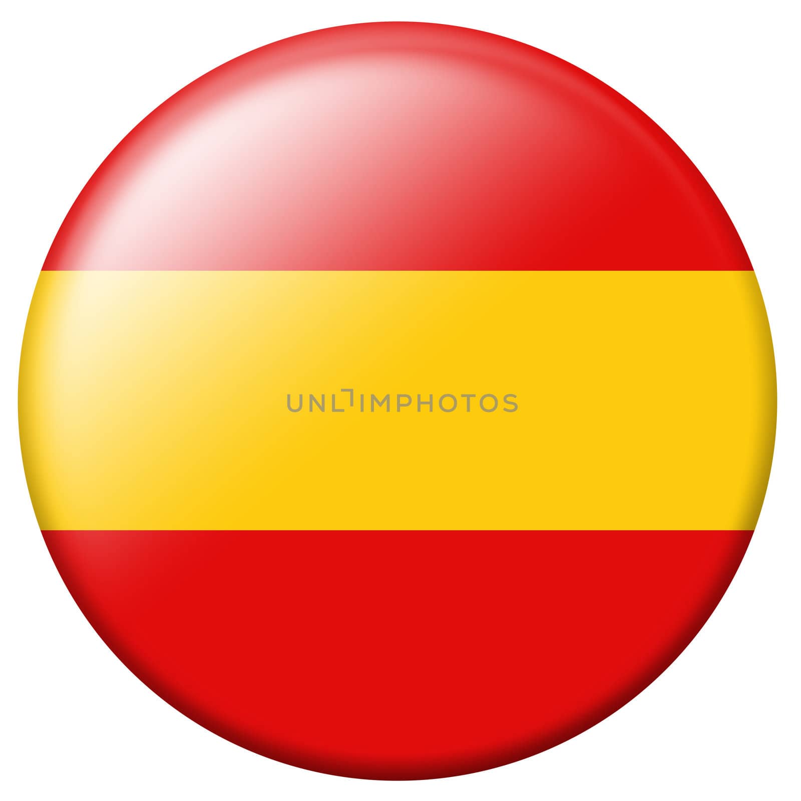 spanish flag button isolated on white background