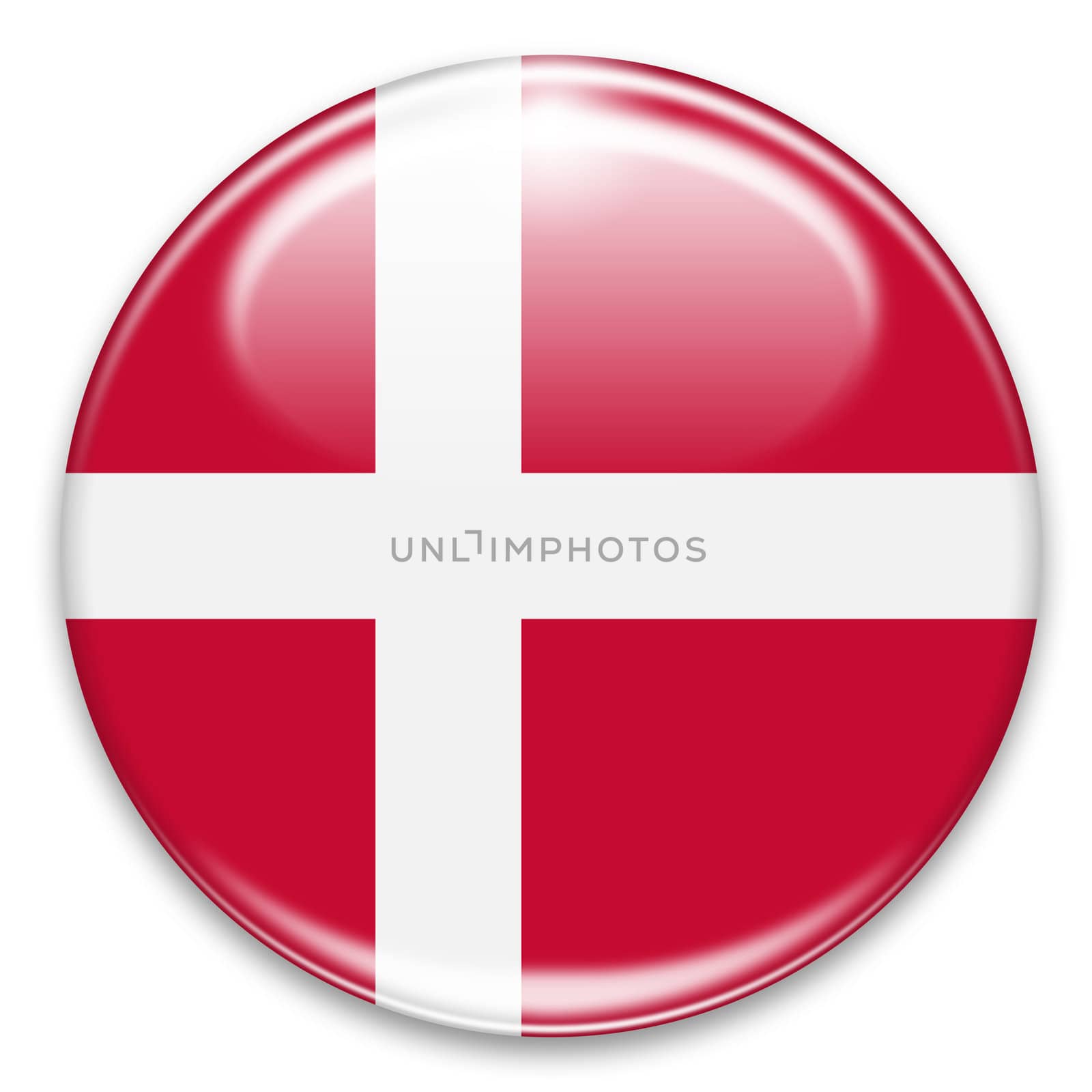 danish flag button isolated on white