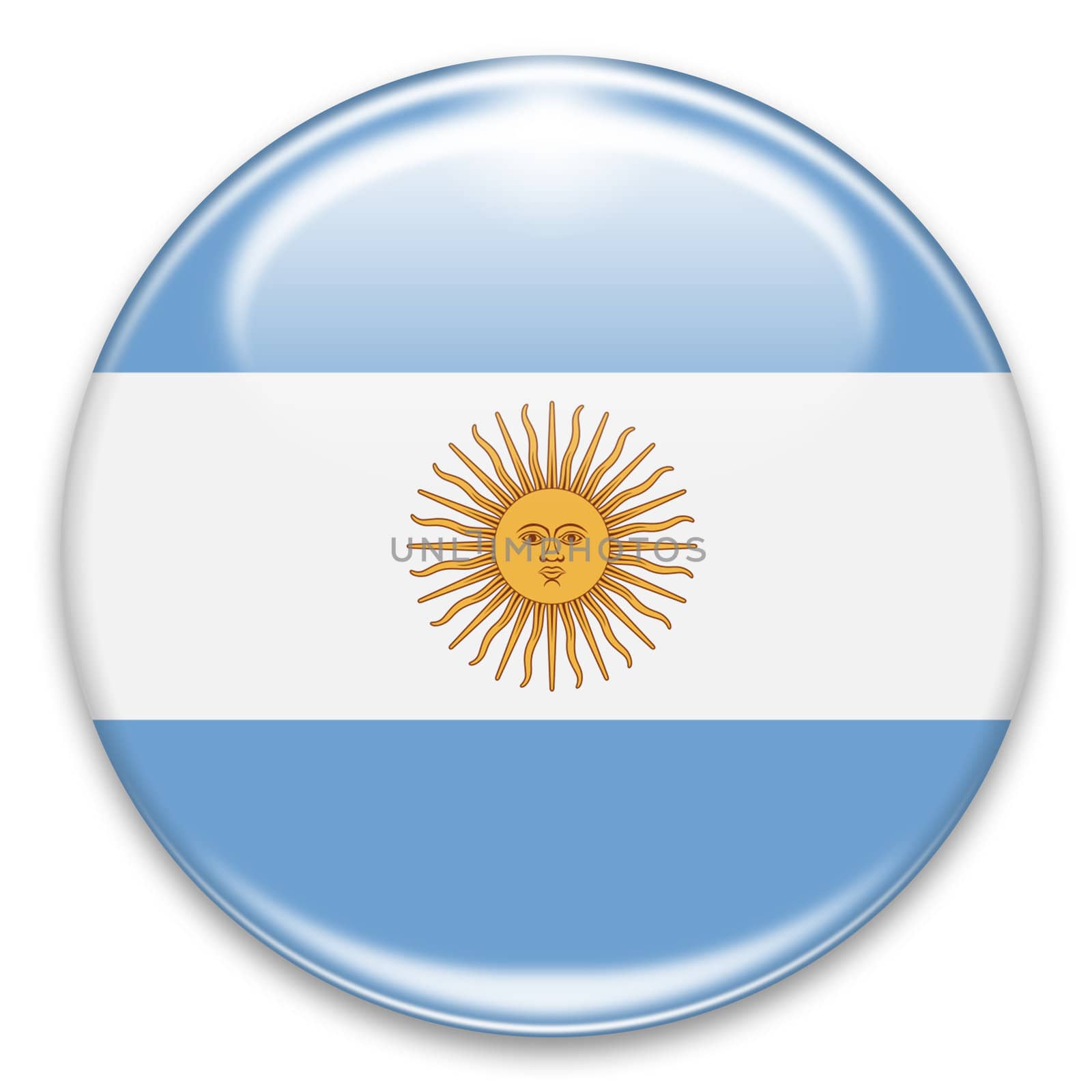 argentinian flag button isolated on white