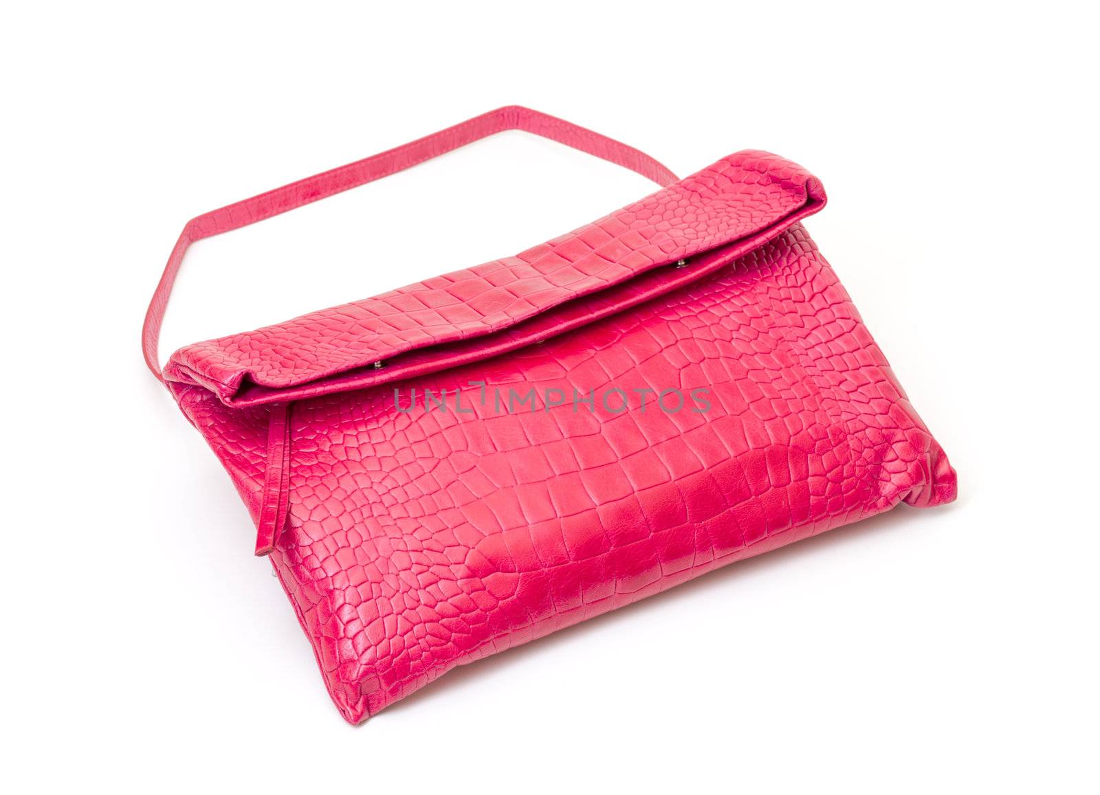 Fashionable pink leather handbag by Discovod