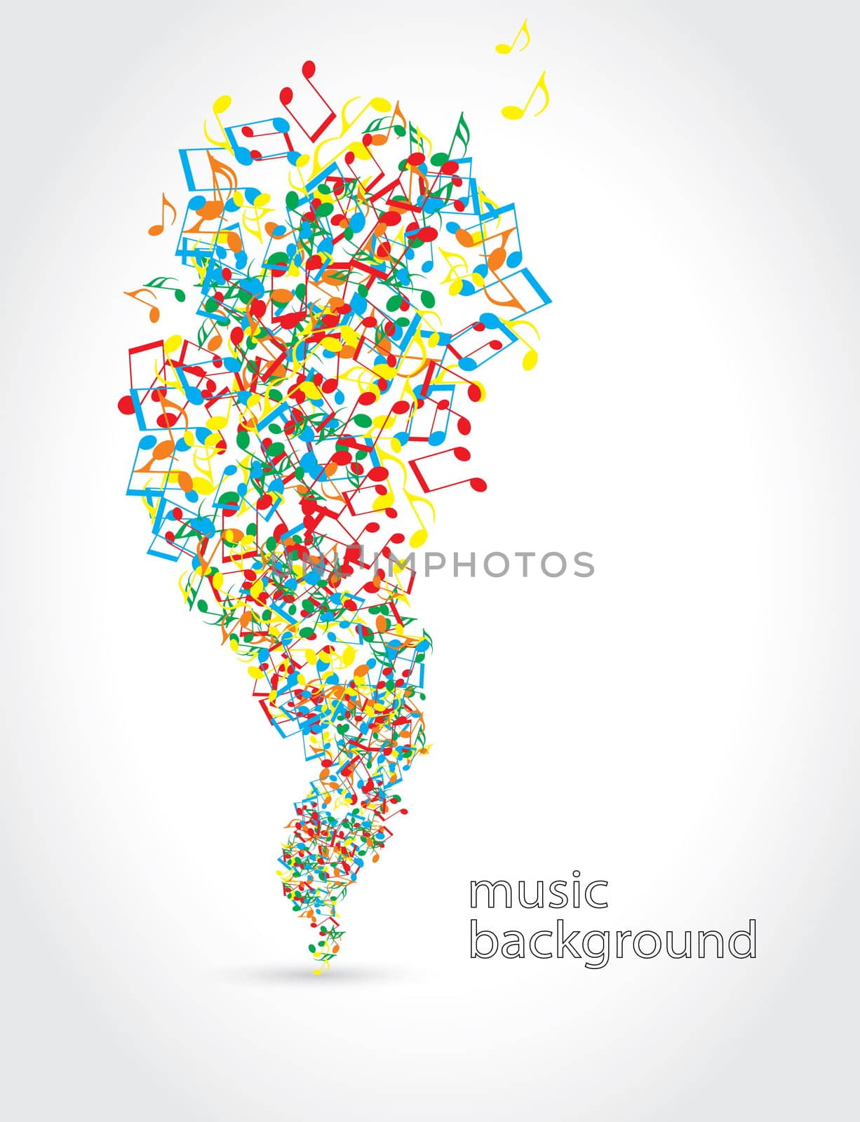abstract music background with musical notes on white by svtrotof