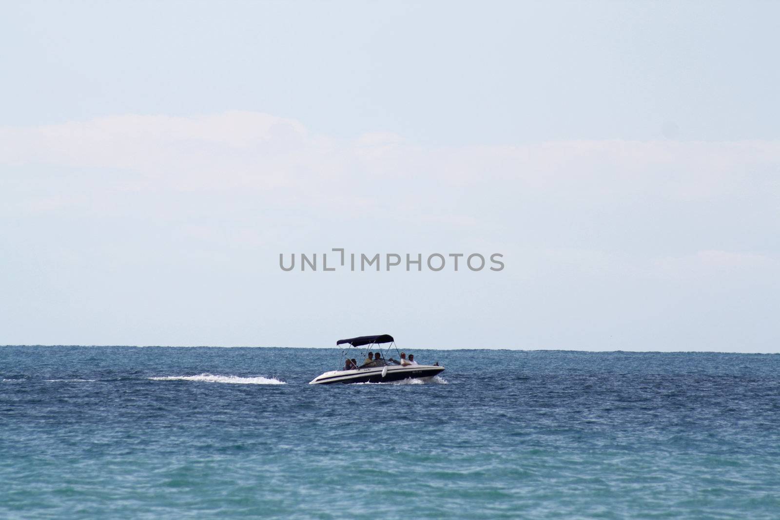 motor boat on benidorm beach
