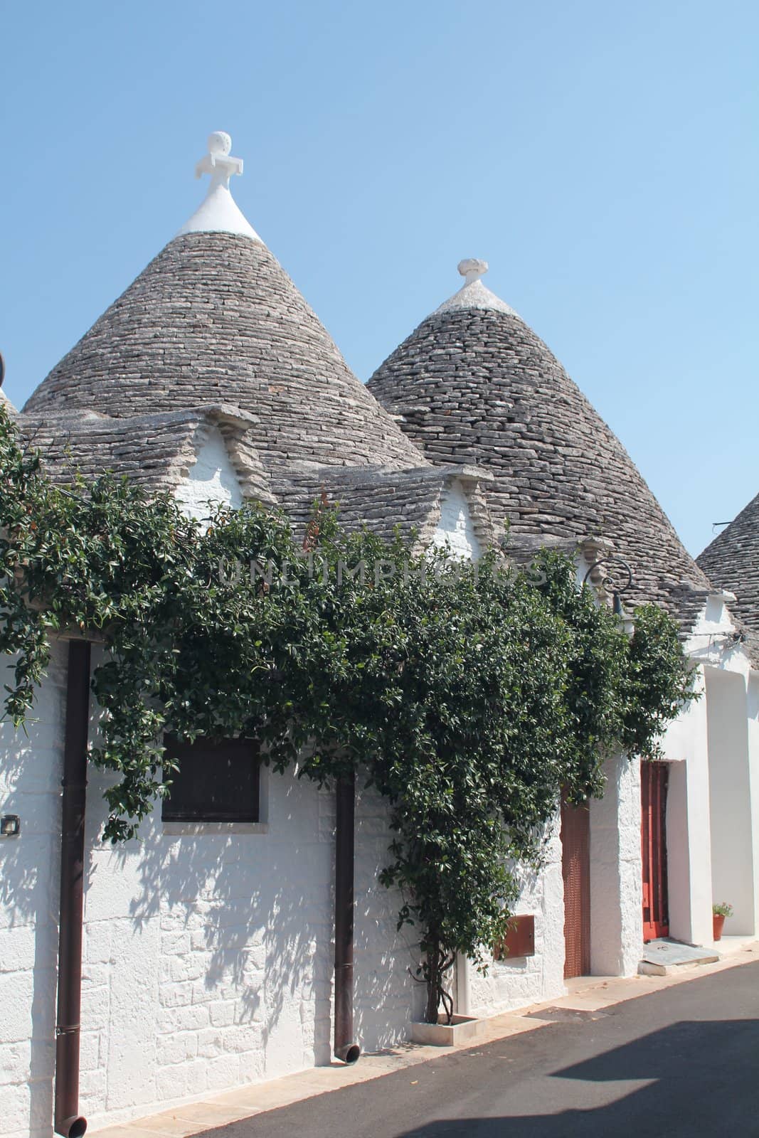 Trulli, a traditional apulian dry stone hut,  typical a specific part of the south of Italy
