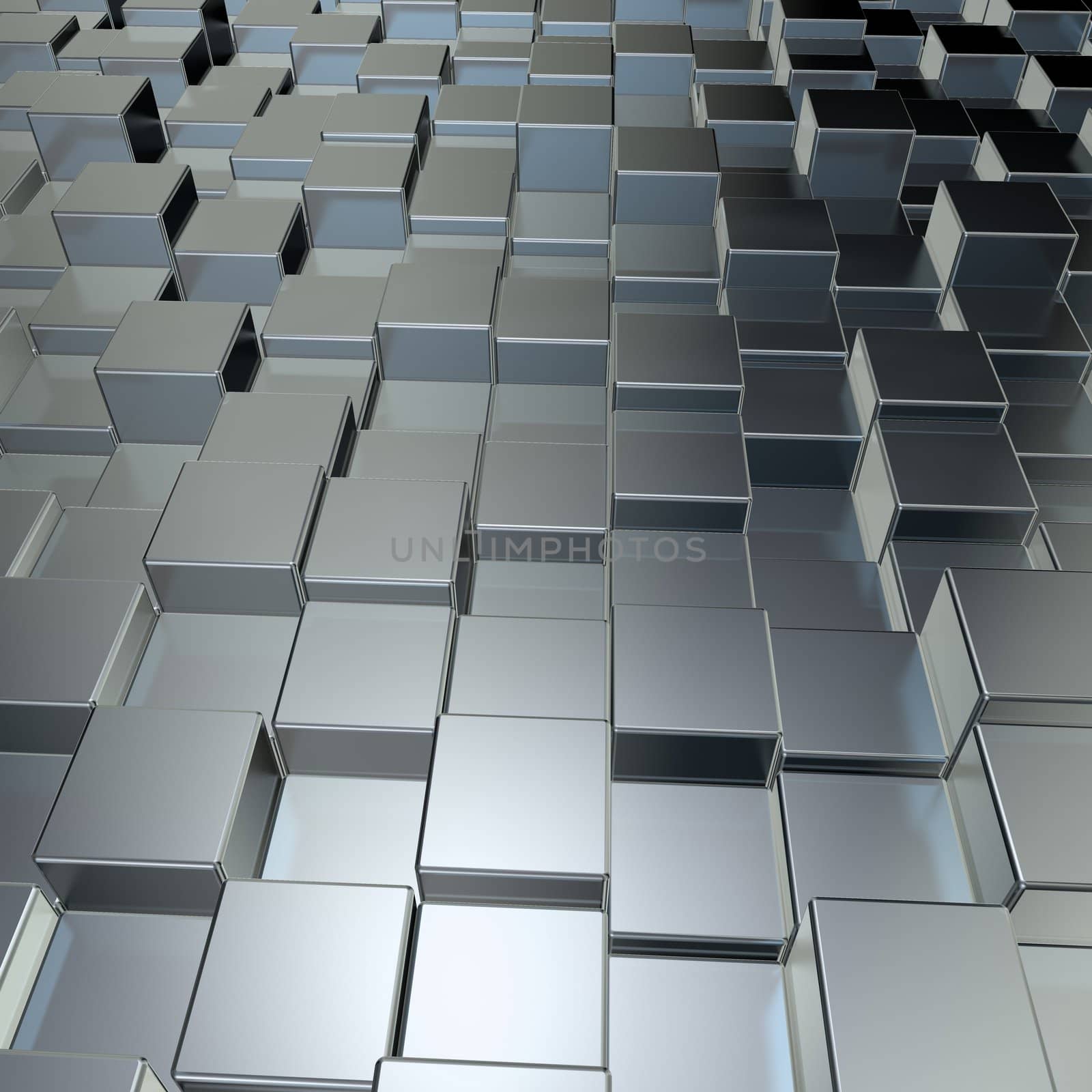 metal cubes background - 3d illustration