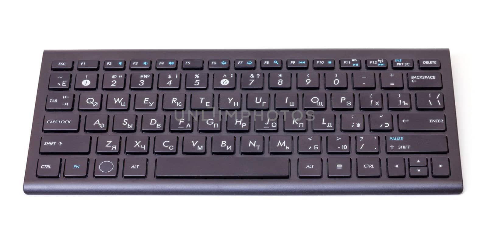 Black computer keyboard isolated on a white background