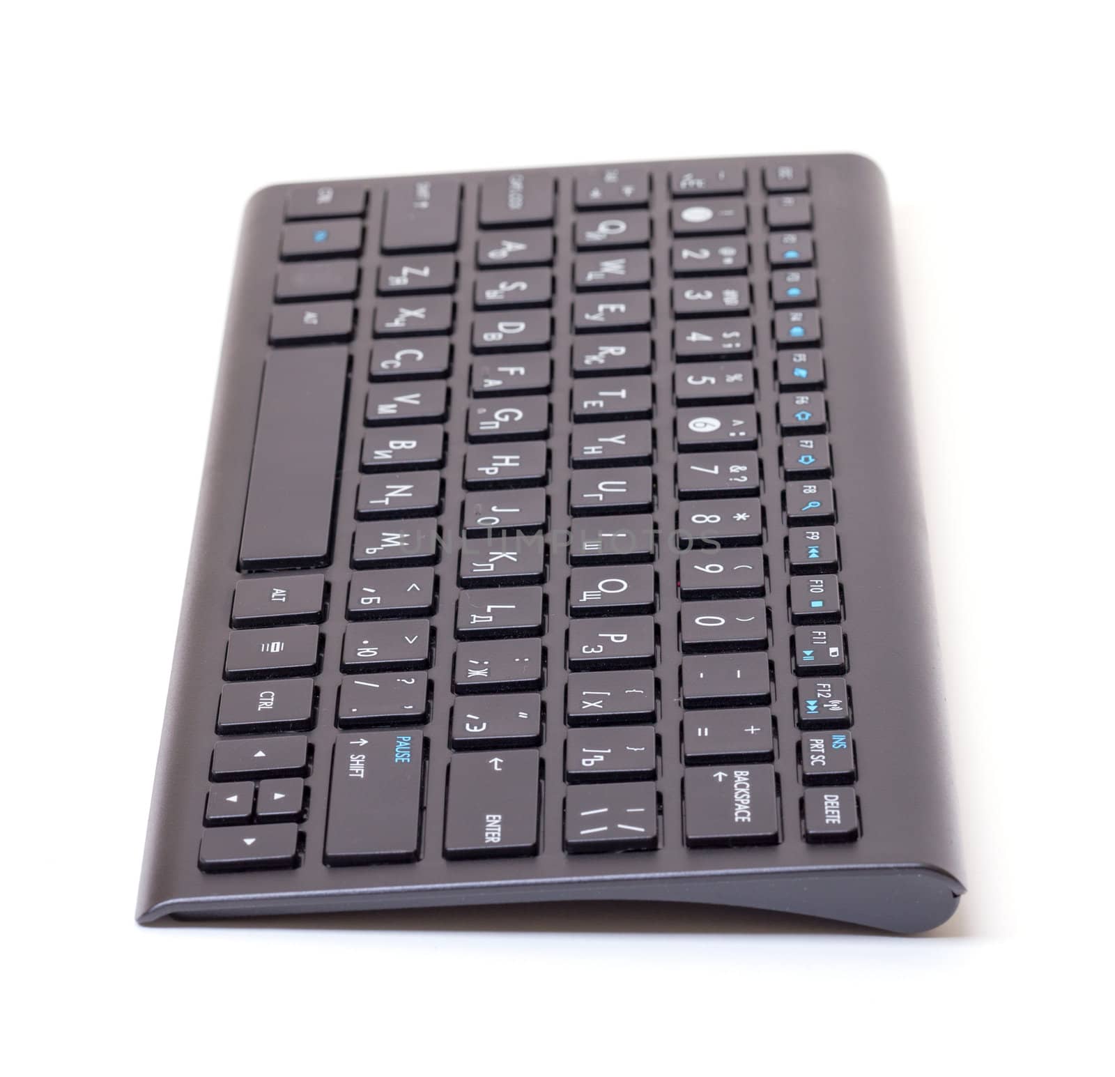 Black computer keyboard isolated on a white background