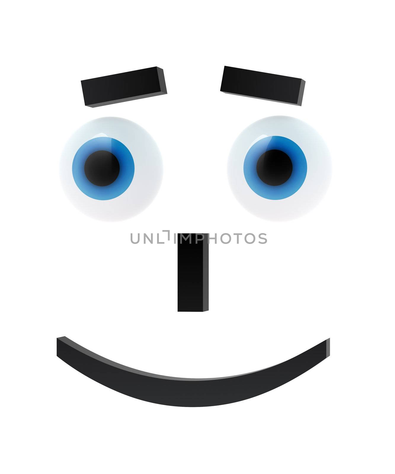 Cheerful emoticon with blue eyes by maxkabakov