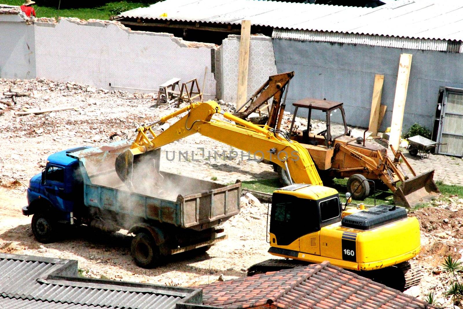 Machine at work, activity of demolition