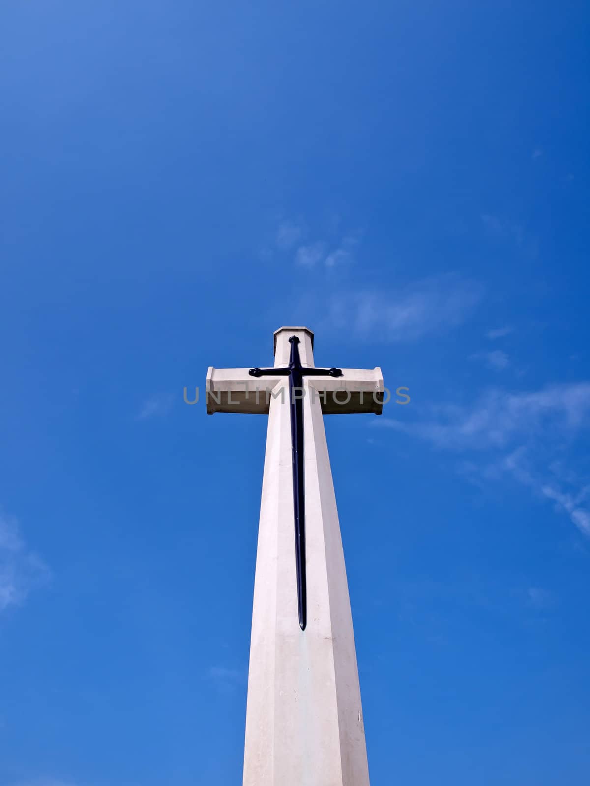Christian cross over a beautiful sky background