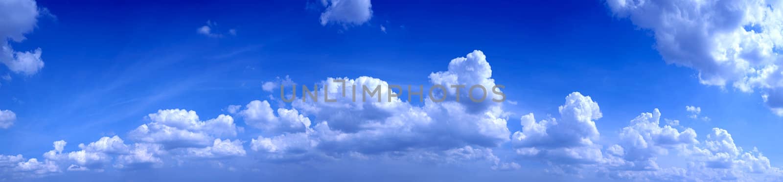 Panoramic photo of blue sky