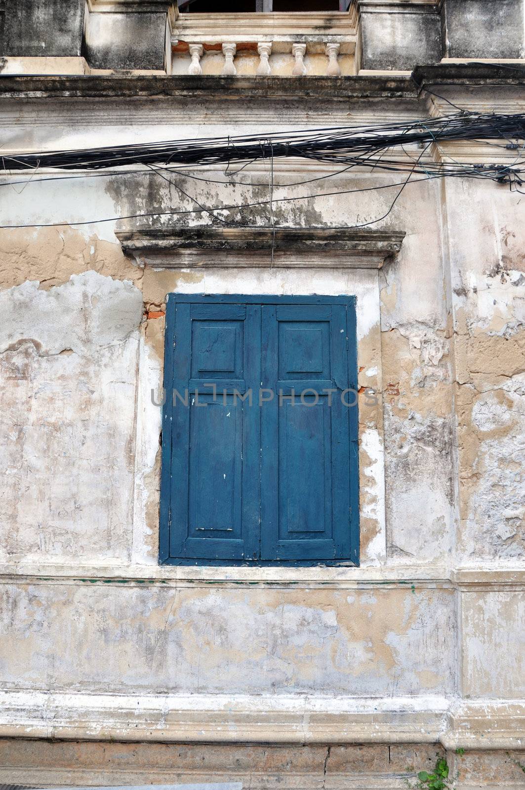 Blue rural window by siraanamwong