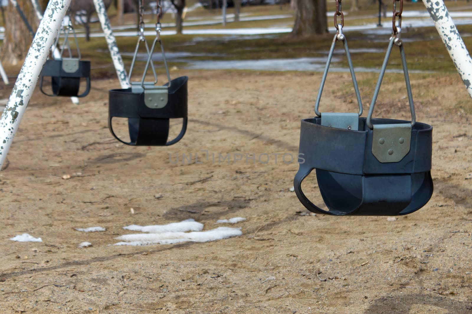 Swing set on the playground