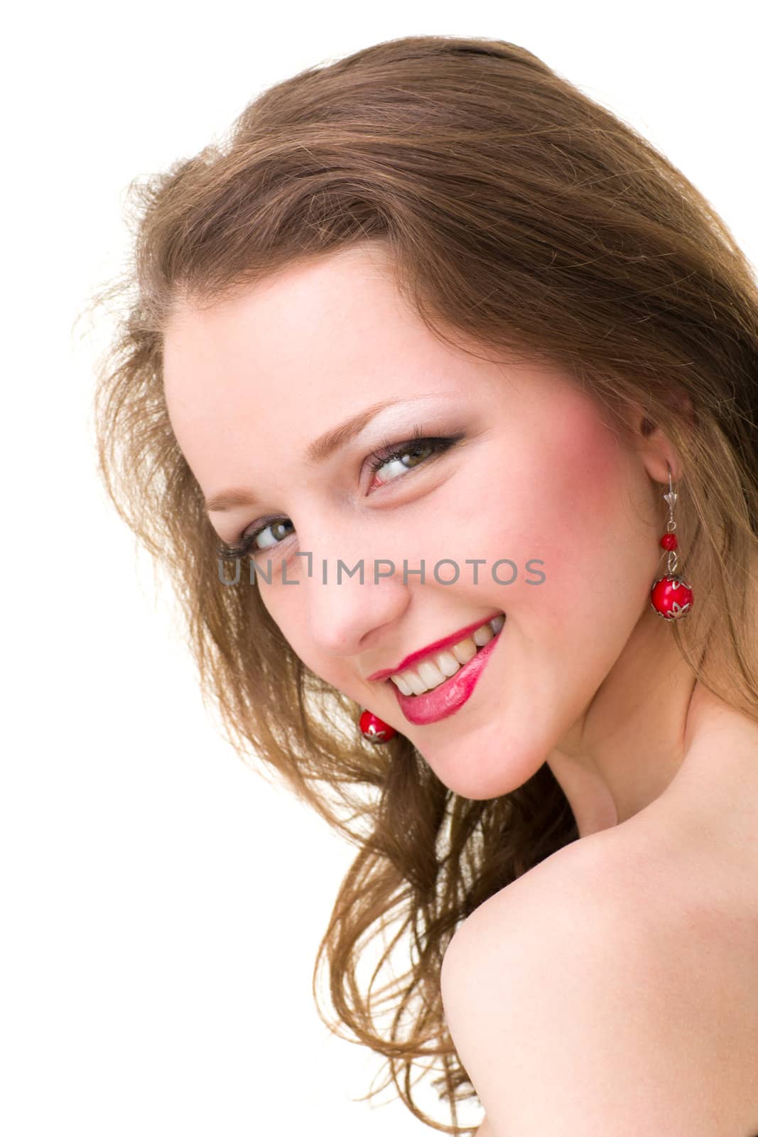friendly smiling young woman portrait by stepanov