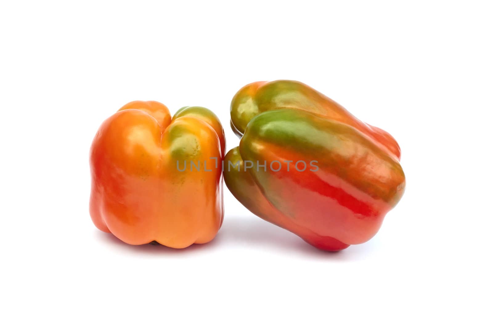 Two sweet pepper on white by qiiip