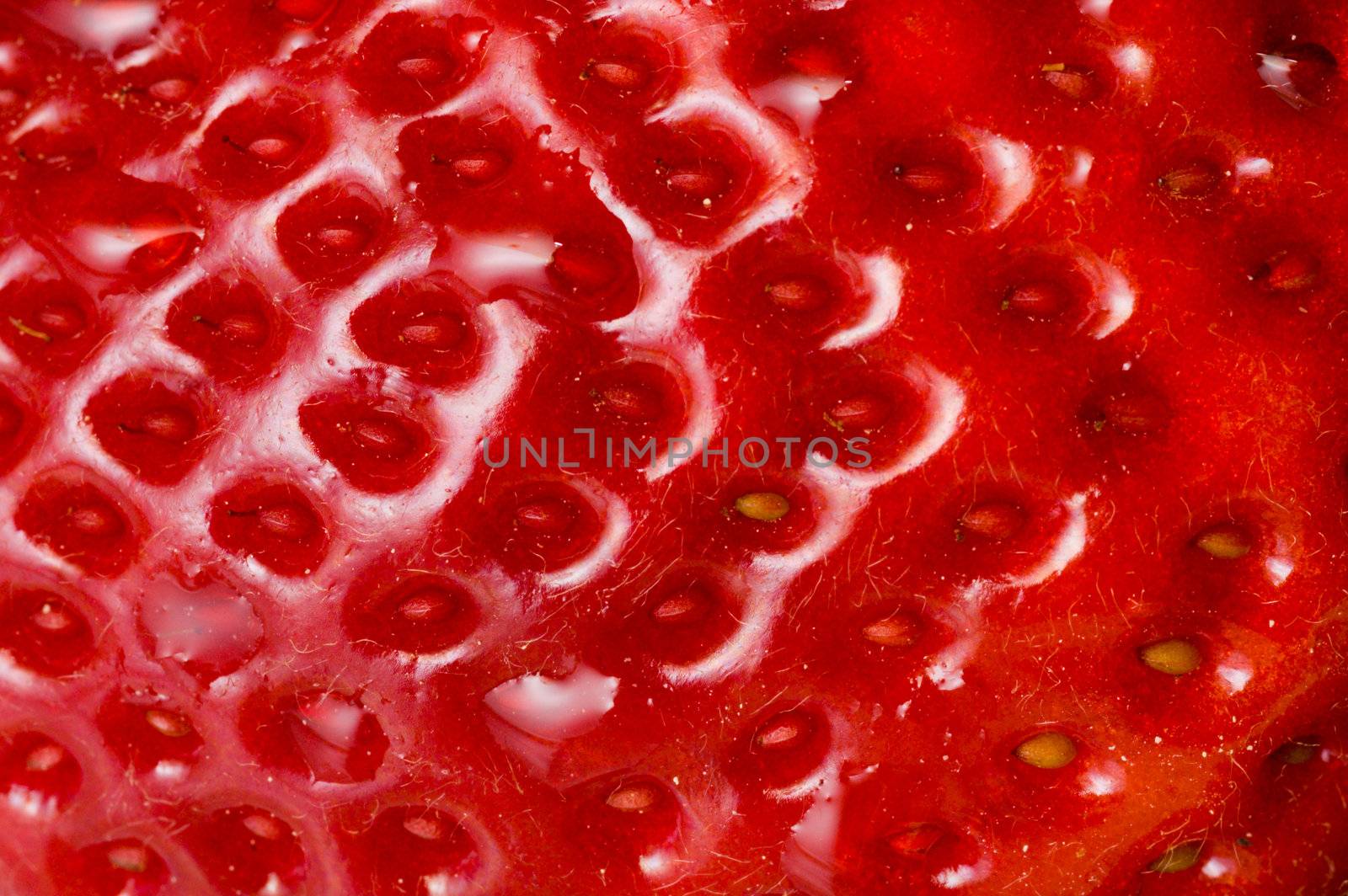 Strawberry texture extreme close up