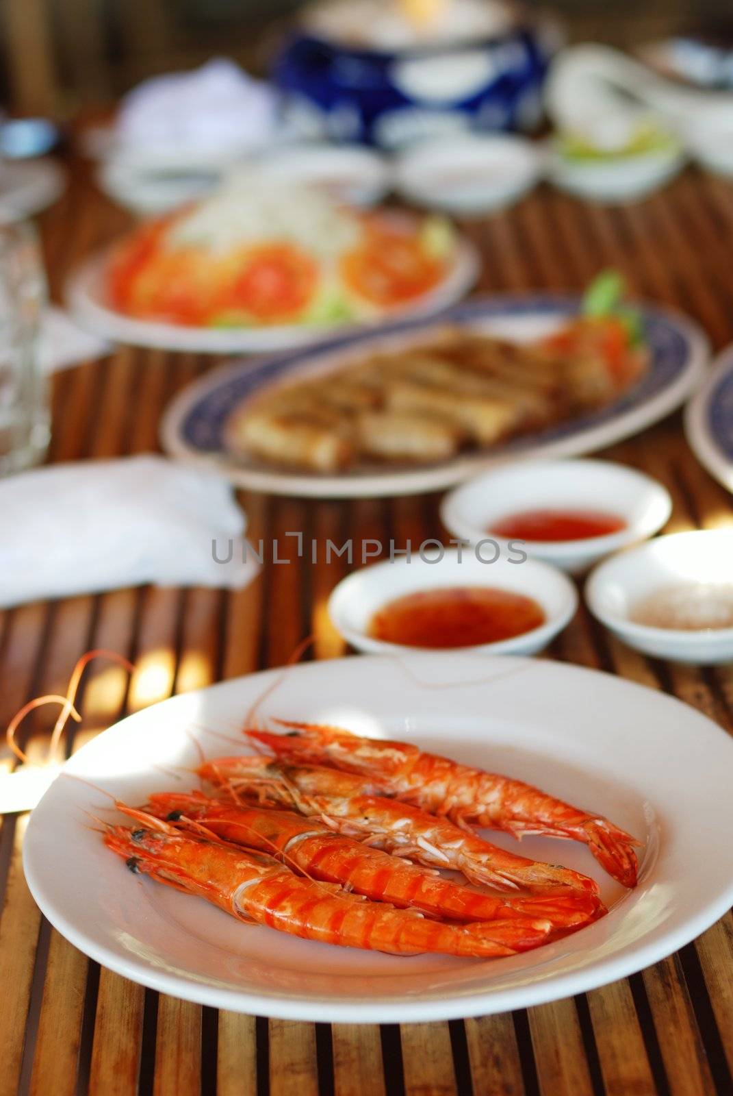 Asian food set, shallow DOF