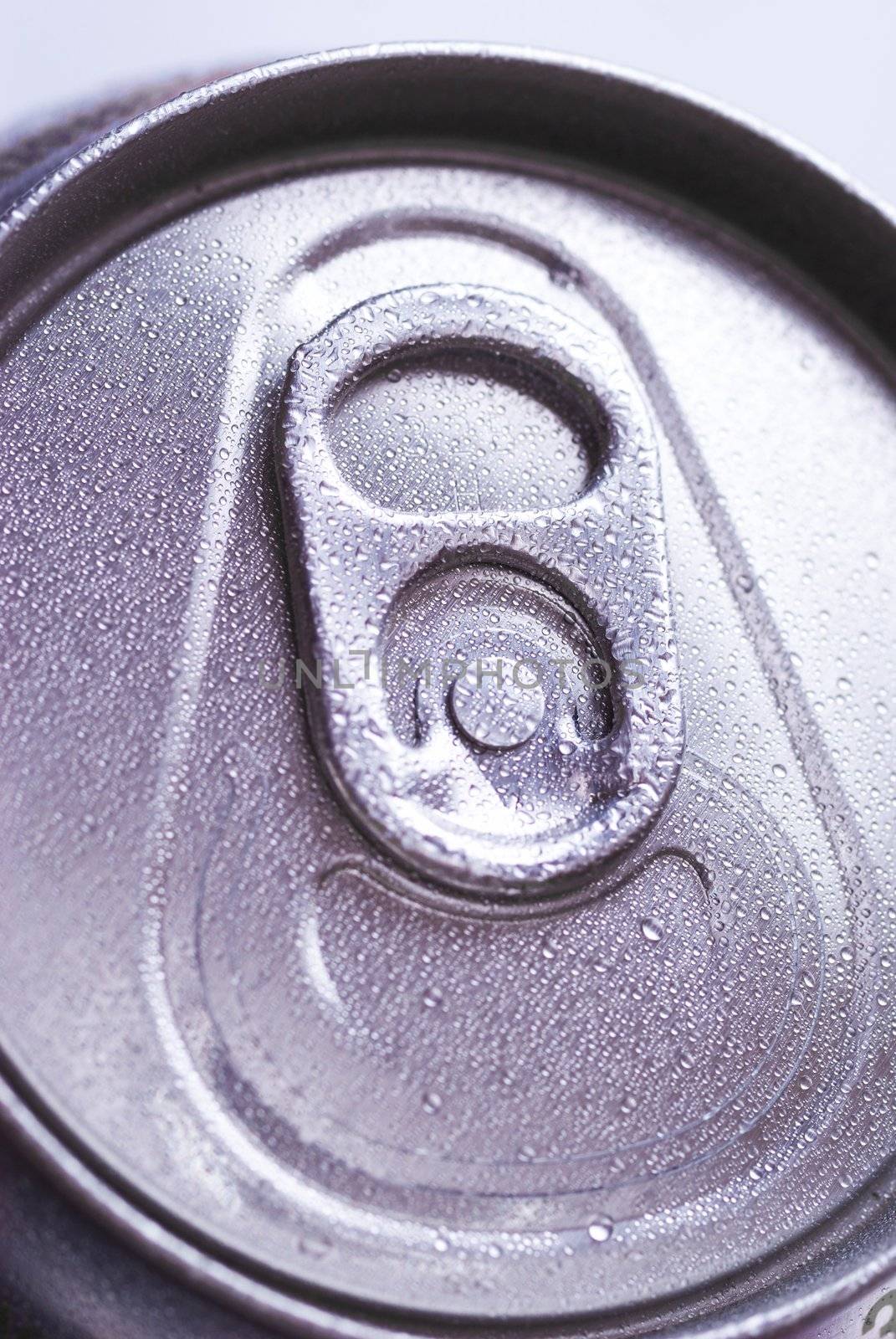 Aluminum beverage can close up