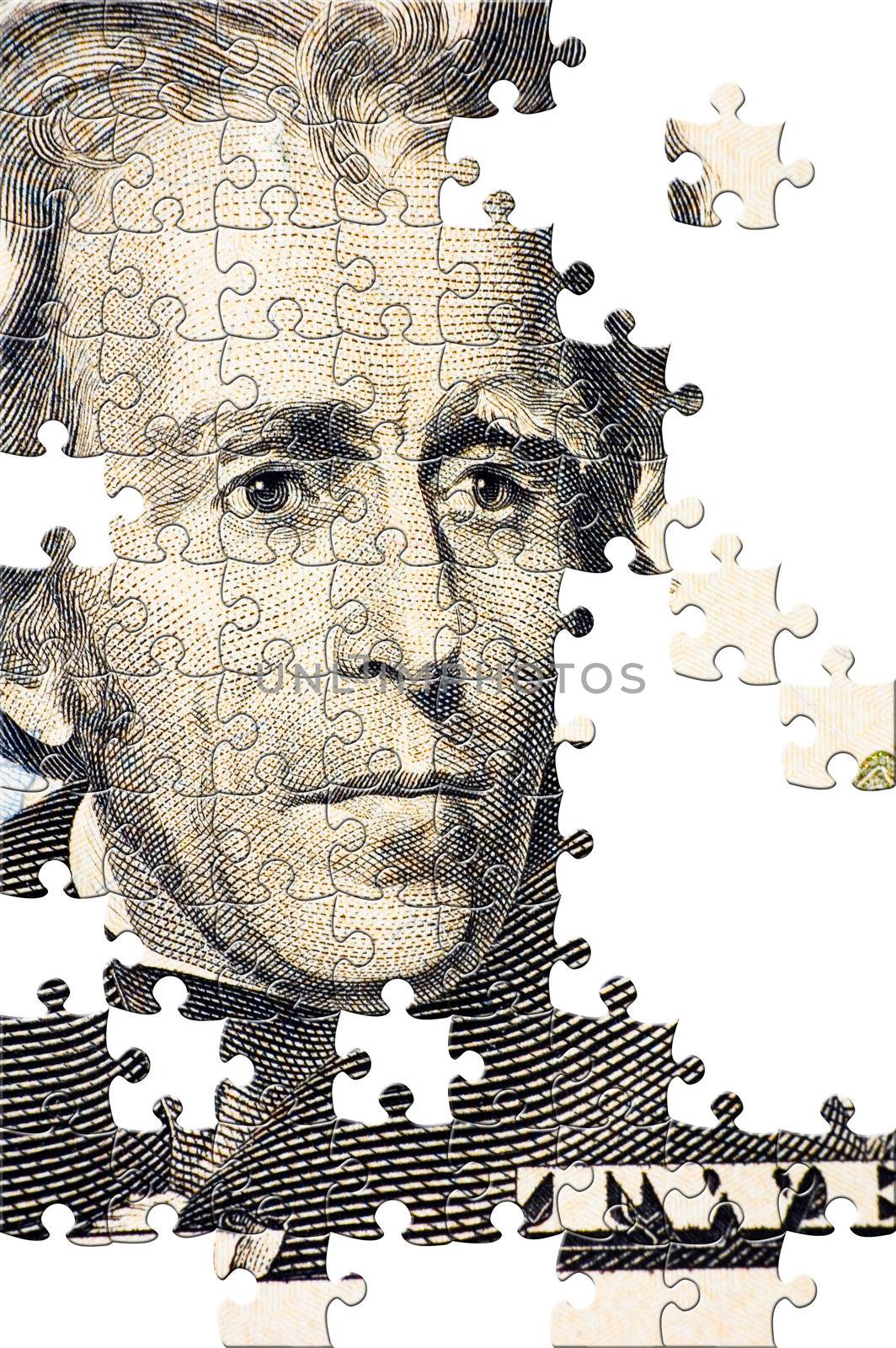 Puzzle Jackson on a $20 bill