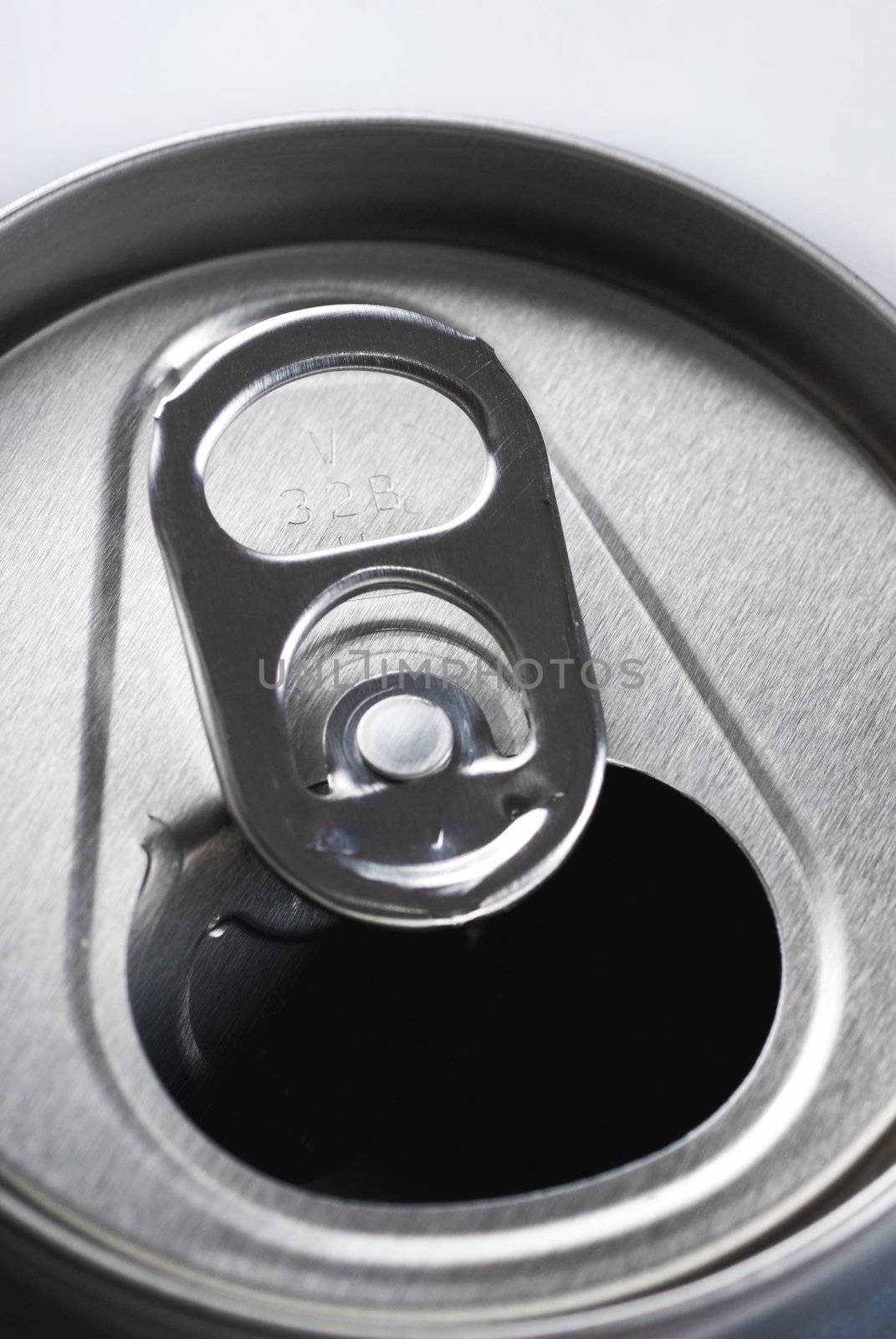 Aluminum beverage can close up