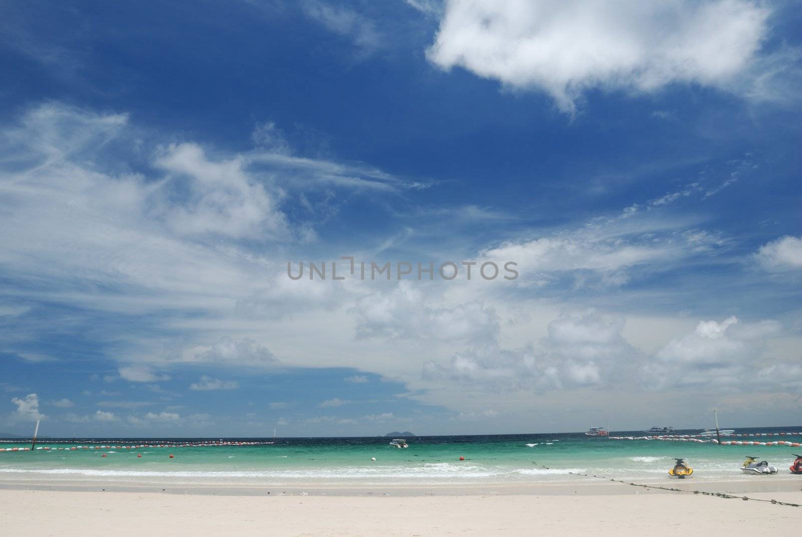 Tropical beach scene, Pacific ocean