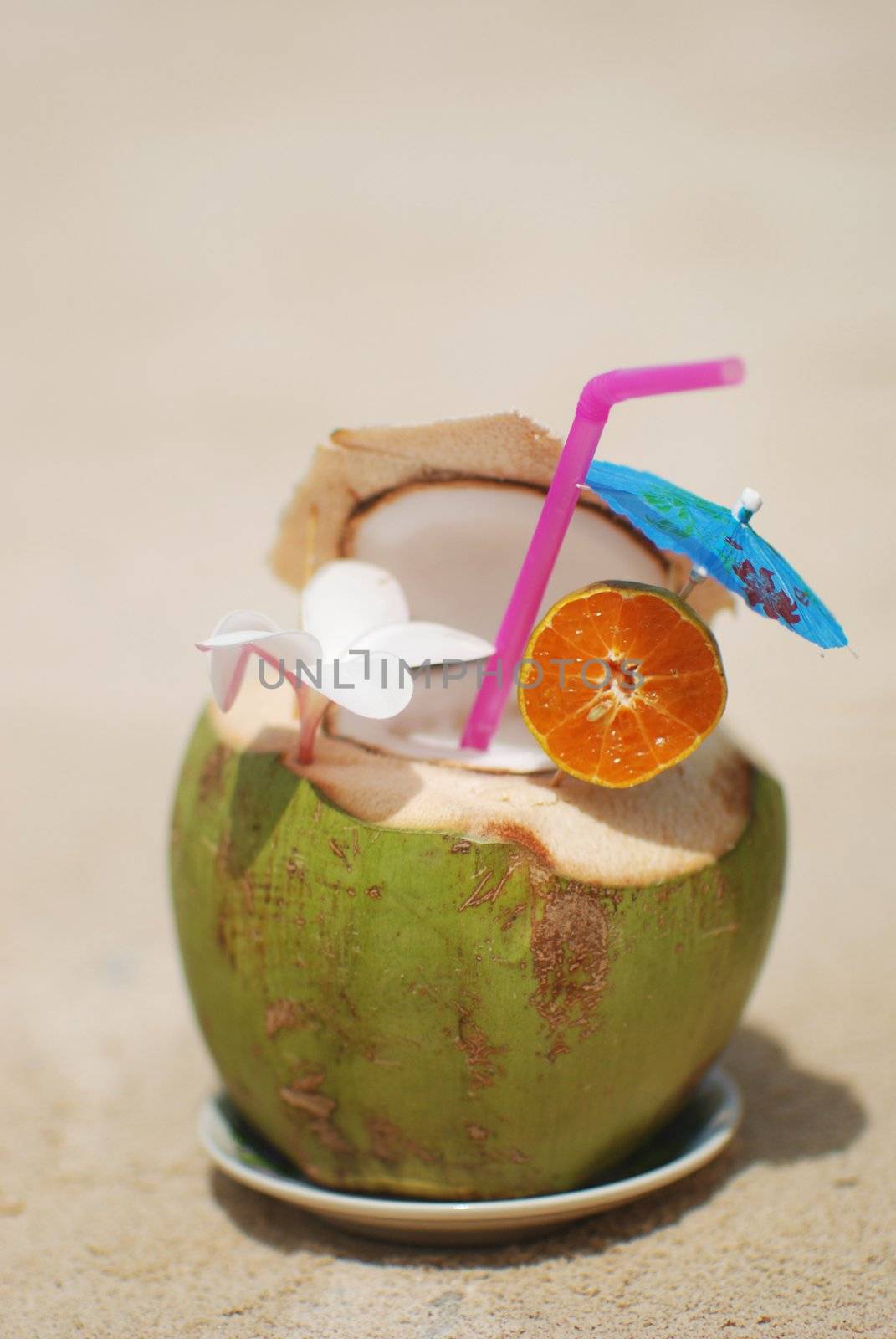 Tropical cocktail on the beach