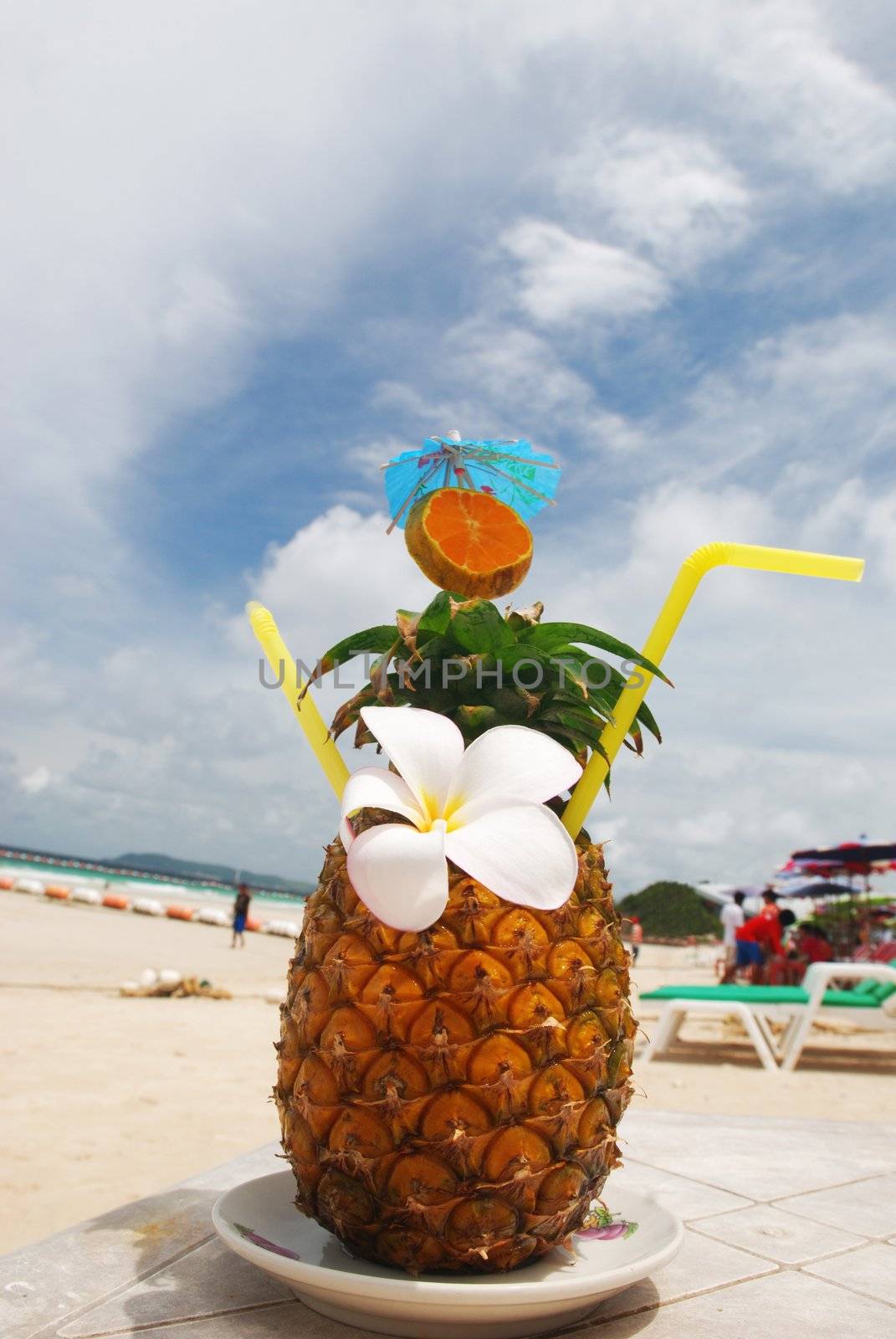 Tropical cocktail on the beach